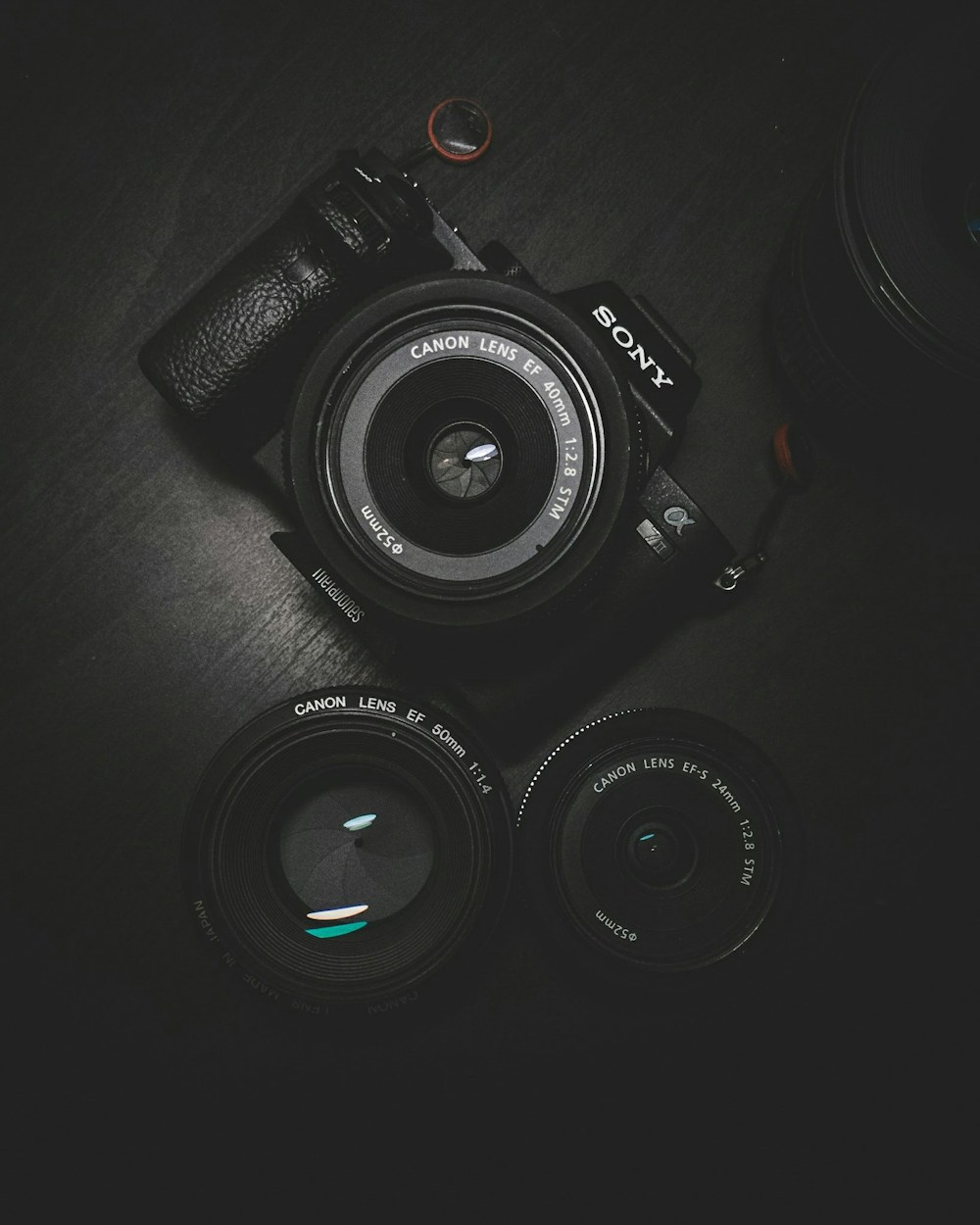 Close-up of a professional camera